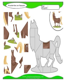 Puzzle Kes Yapıştır Çalışma Sayfaları